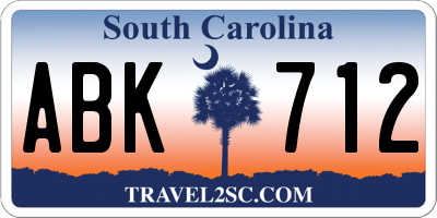 SC license plate ABK712
