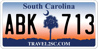 SC license plate ABK713