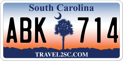 SC license plate ABK714