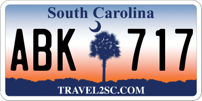 SC license plate ABK717