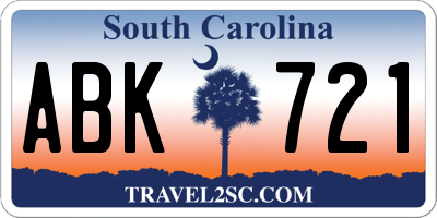 SC license plate ABK721