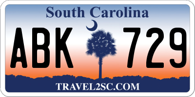 SC license plate ABK729