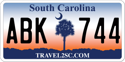 SC license plate ABK744