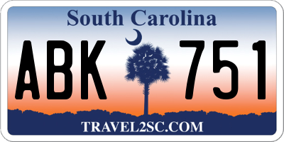 SC license plate ABK751