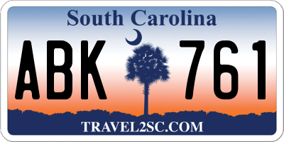 SC license plate ABK761