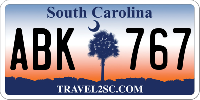 SC license plate ABK767