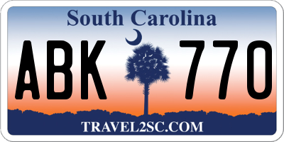 SC license plate ABK770