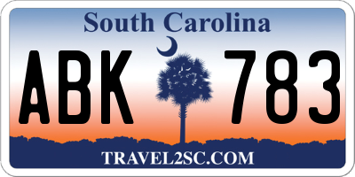 SC license plate ABK783