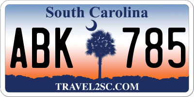 SC license plate ABK785