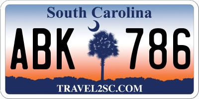 SC license plate ABK786