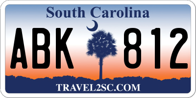 SC license plate ABK812