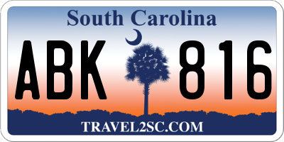 SC license plate ABK816