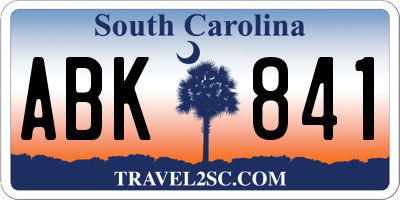 SC license plate ABK841