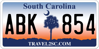 SC license plate ABK854