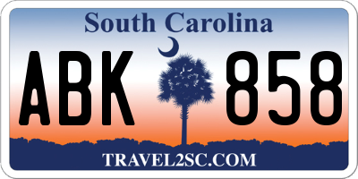 SC license plate ABK858