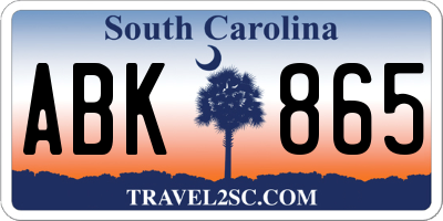 SC license plate ABK865