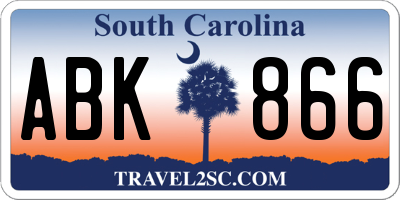 SC license plate ABK866