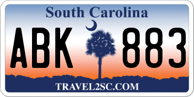 SC license plate ABK883