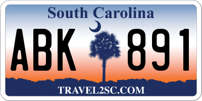 SC license plate ABK891