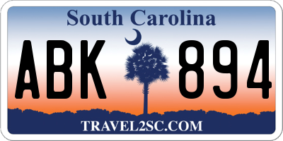 SC license plate ABK894