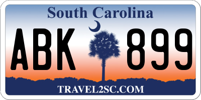SC license plate ABK899