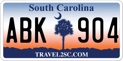 SC license plate ABK904