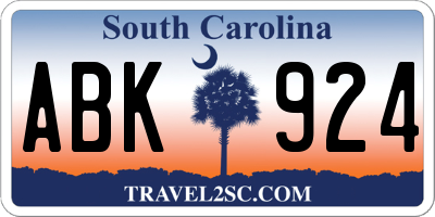 SC license plate ABK924