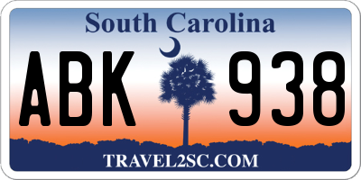 SC license plate ABK938