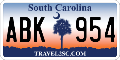 SC license plate ABK954