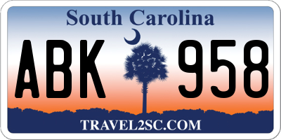 SC license plate ABK958