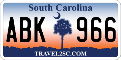 SC license plate ABK966