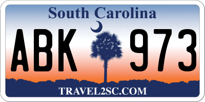 SC license plate ABK973