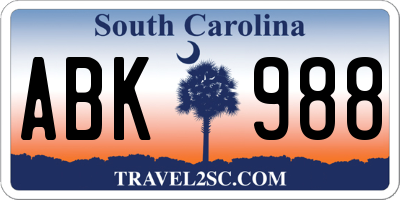 SC license plate ABK988