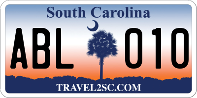 SC license plate ABL010