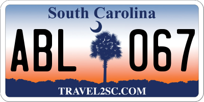 SC license plate ABL067