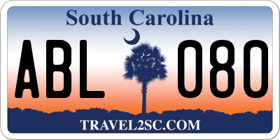 SC license plate ABL080