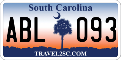 SC license plate ABL093