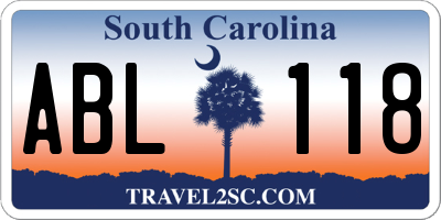 SC license plate ABL118