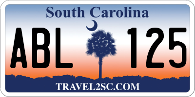 SC license plate ABL125