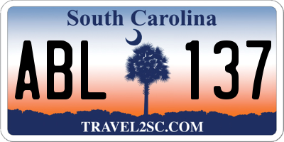 SC license plate ABL137