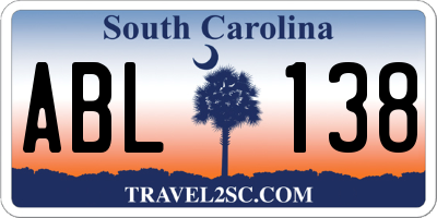 SC license plate ABL138