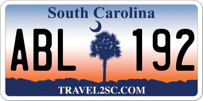 SC license plate ABL192