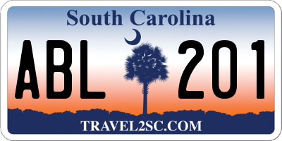 SC license plate ABL201
