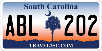 SC license plate ABL202