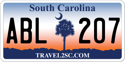 SC license plate ABL207