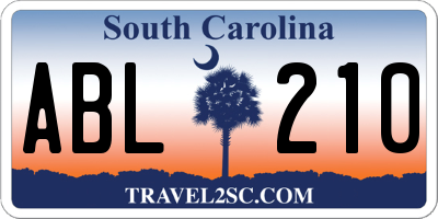 SC license plate ABL210
