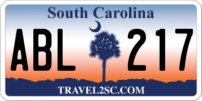 SC license plate ABL217