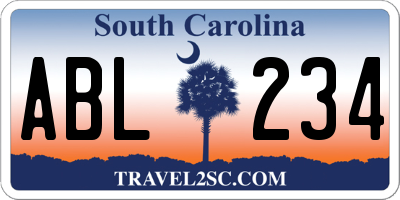 SC license plate ABL234