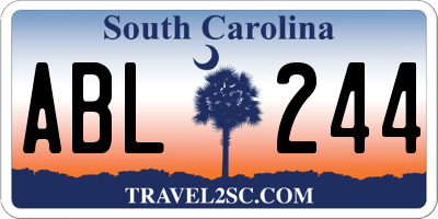 SC license plate ABL244