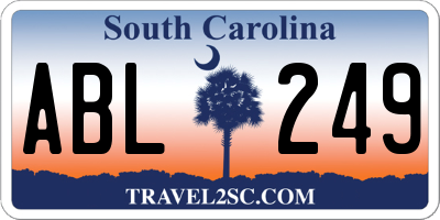 SC license plate ABL249